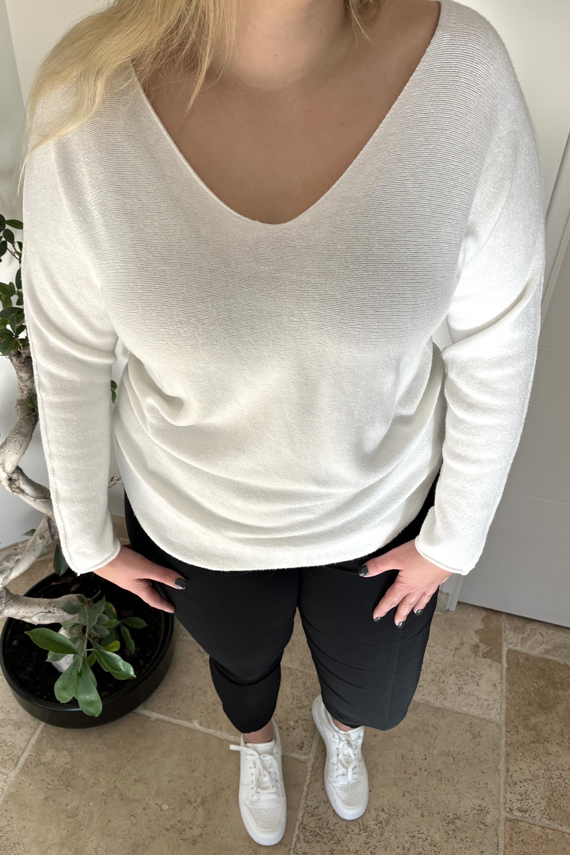 Pull blanc grandes tailles