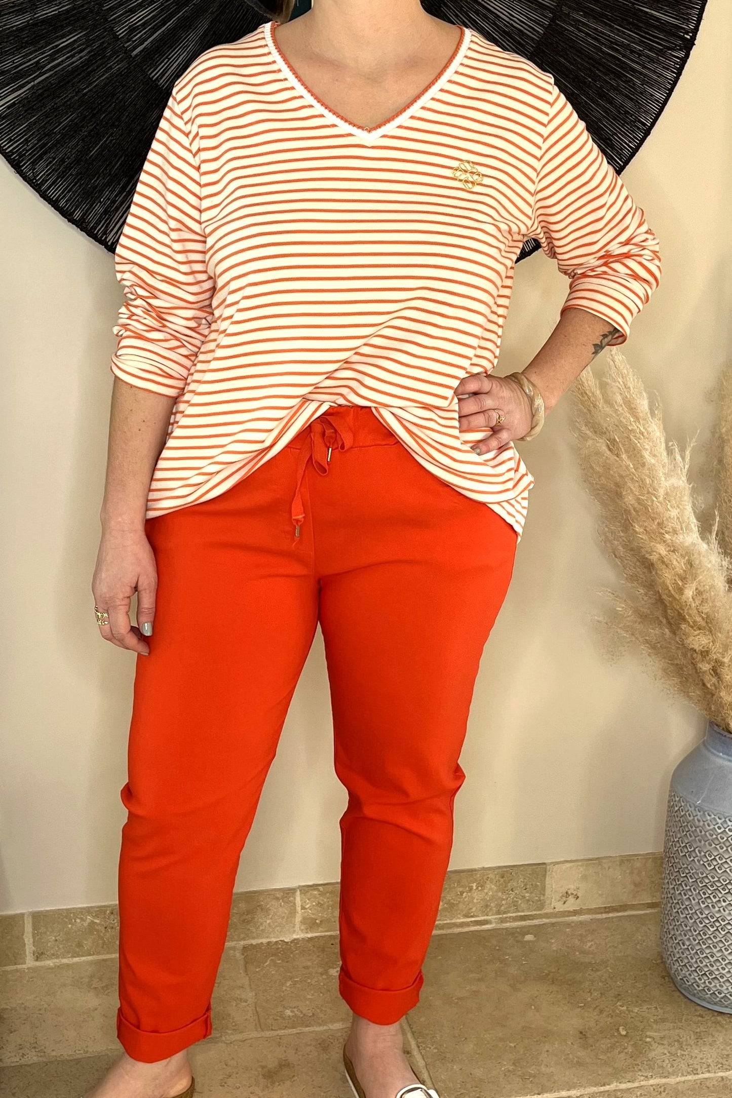 Pantalon stretch orange Chloé